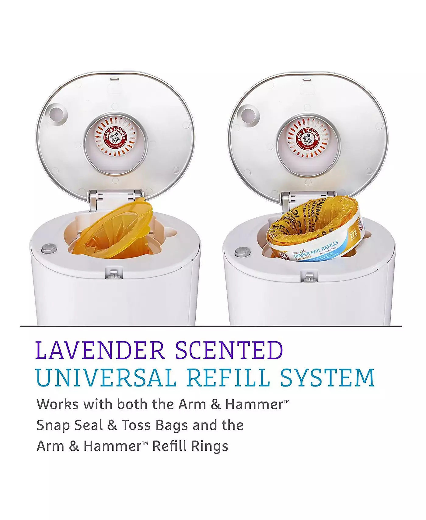 Ведро для подгузников Munchkin Baby Step с приводом от Arm & Hammer, белое