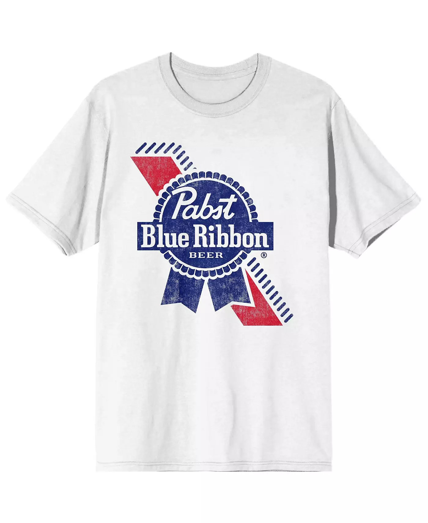 Мужская белая футболка Pabst Blue Ribbon Logo-XL