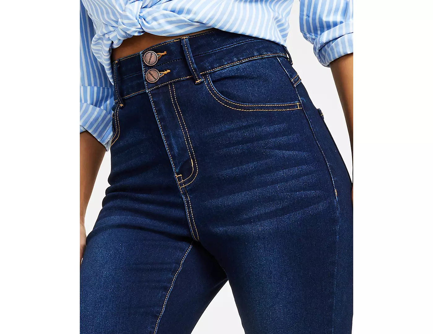 Dollhouse Curvy Узкие джинсы с высокой посадкой и двойной застежкой на пуговицы