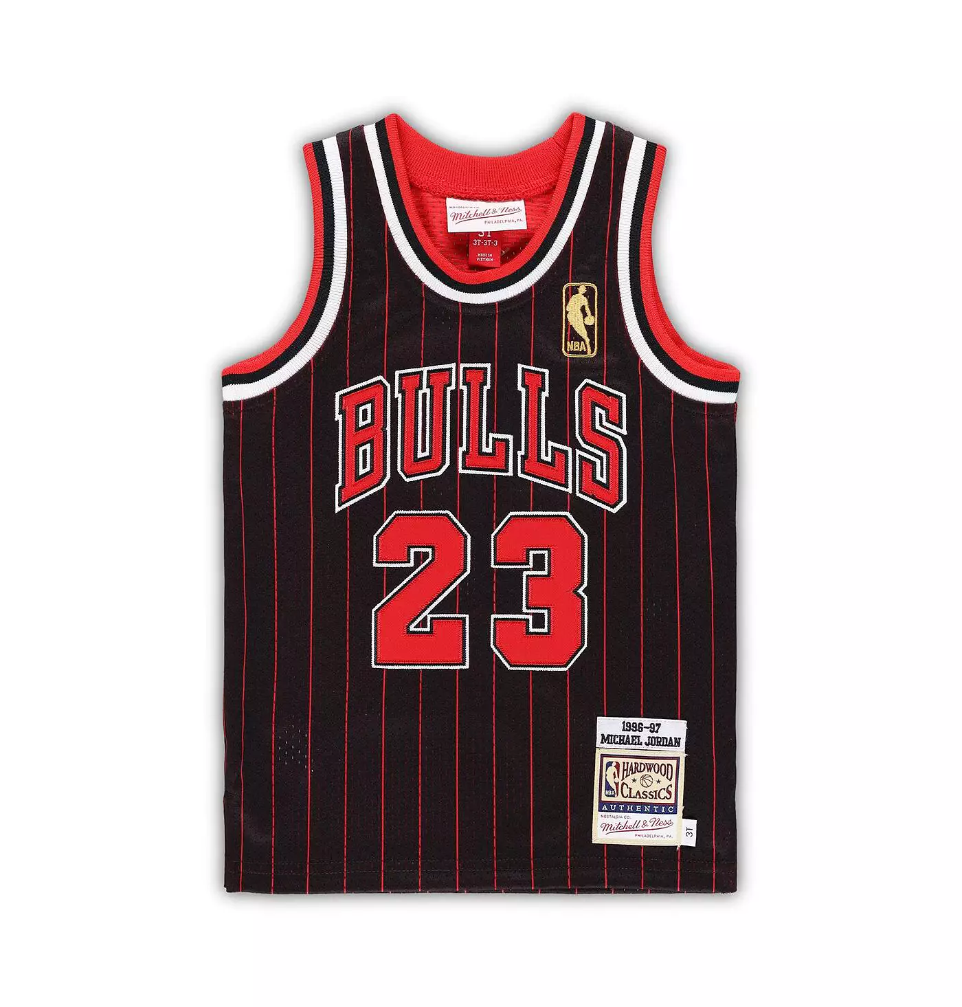 Mitchell & Ness для мальчиков и девочек Майкл Джордан черный Chicago Bulls 1996/97 Hardwood Classics подлинная майка
