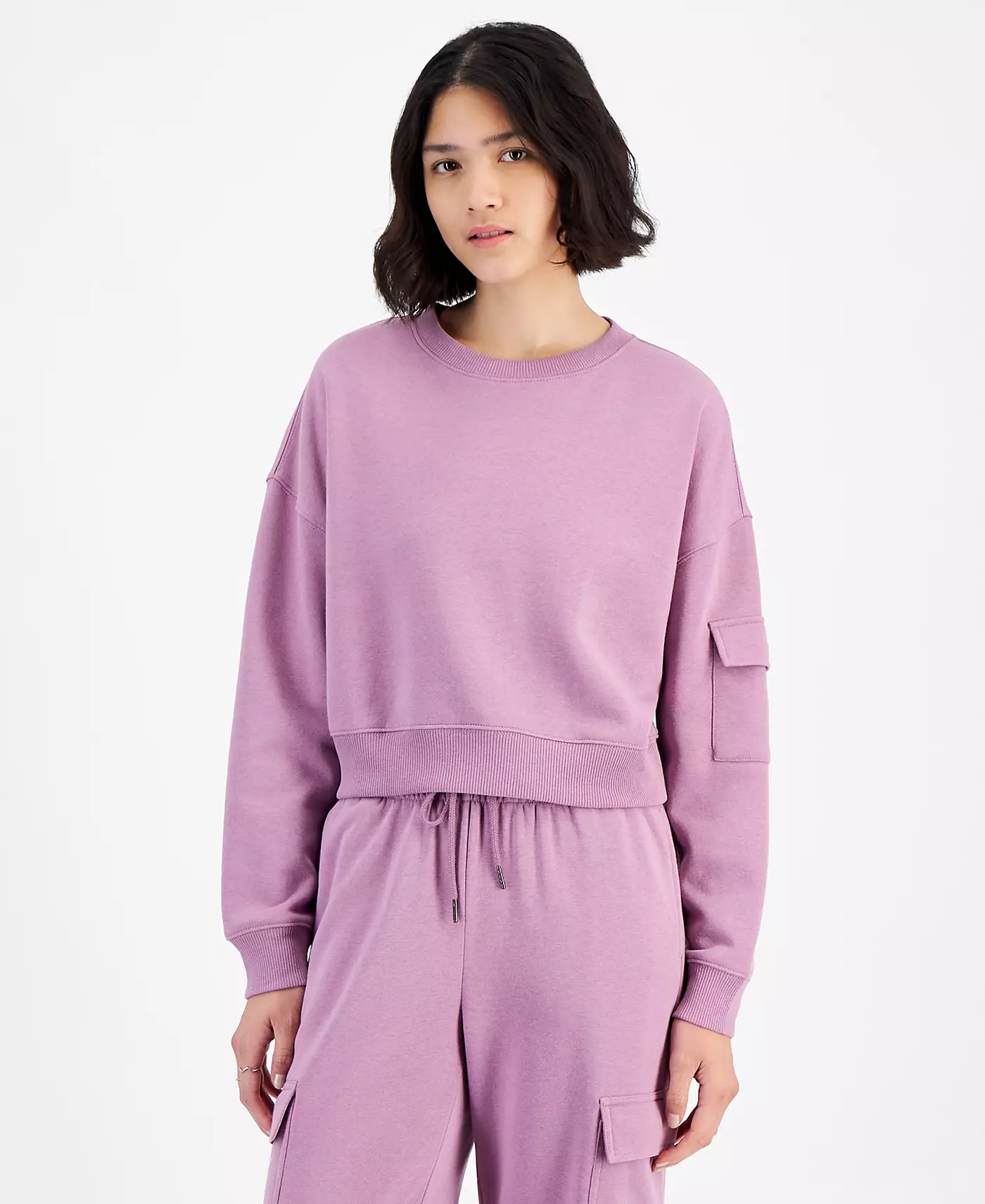 Толстовка Hippie Rose Juniors с круглым вырезом и флисовым карманом