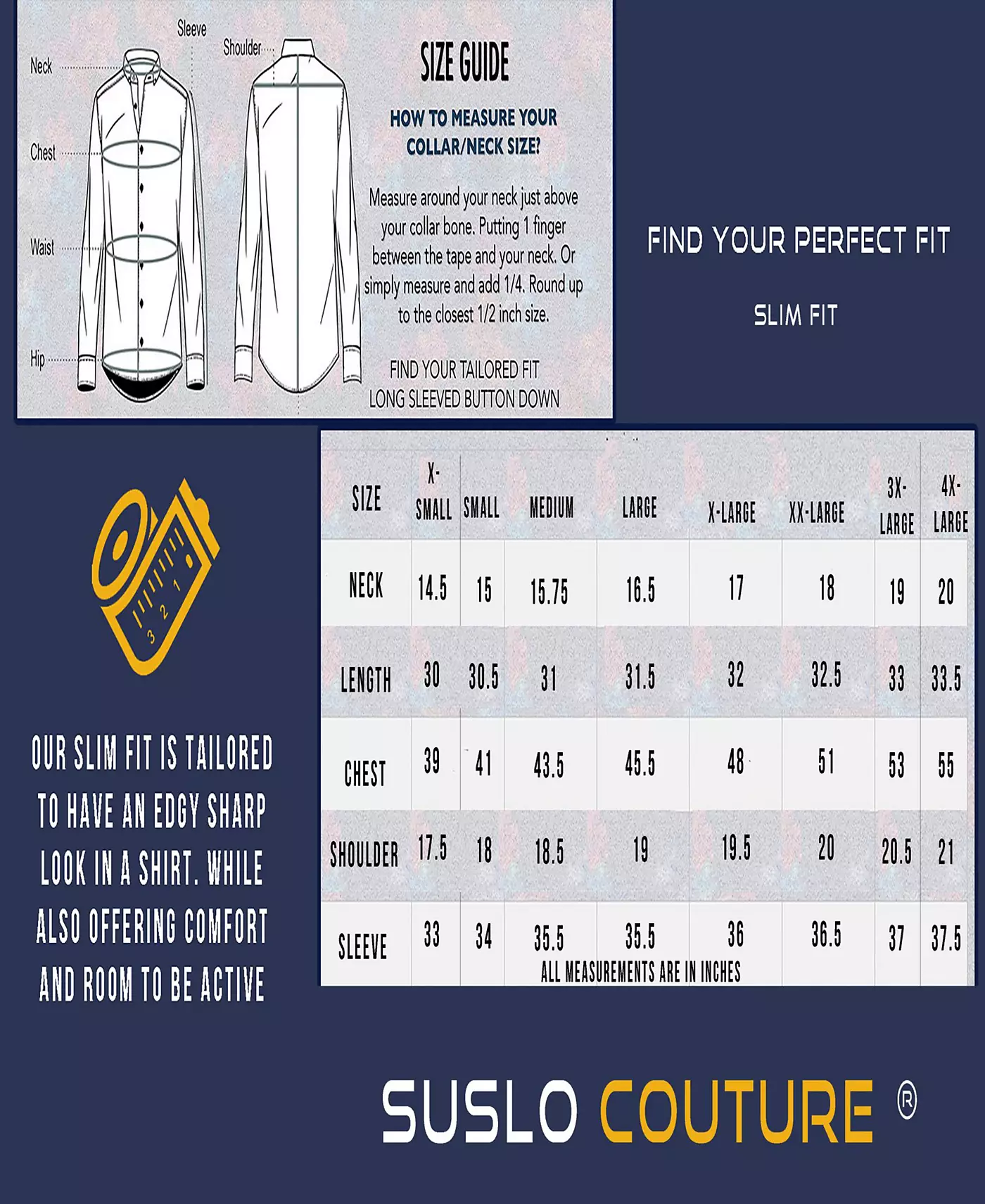 Мужская рубашка Suslo Couture Solid Slim Fit Wrinkle Free Stretch