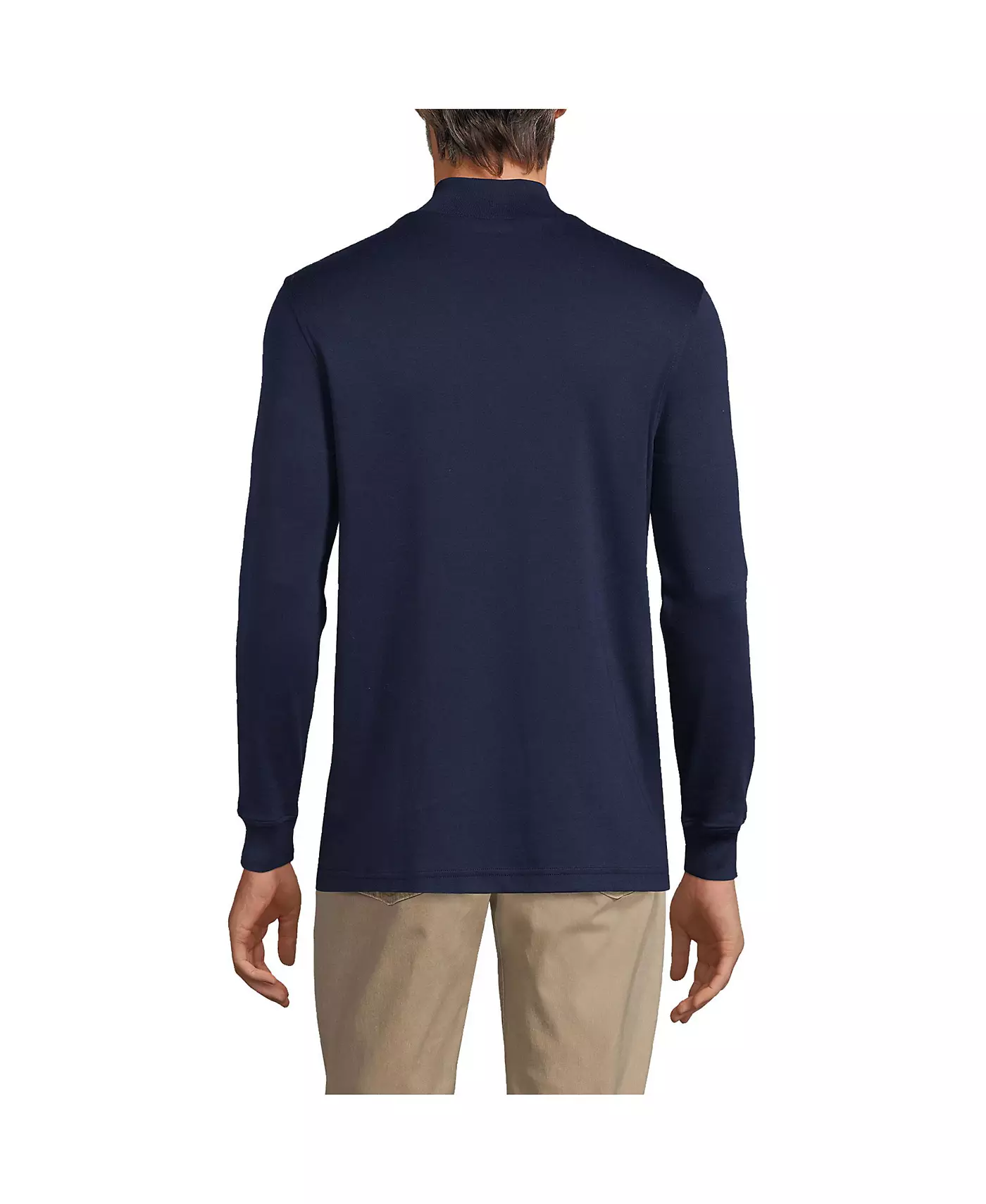 Lands' End Big & Tall Хлопок Supima Mock Водолазка