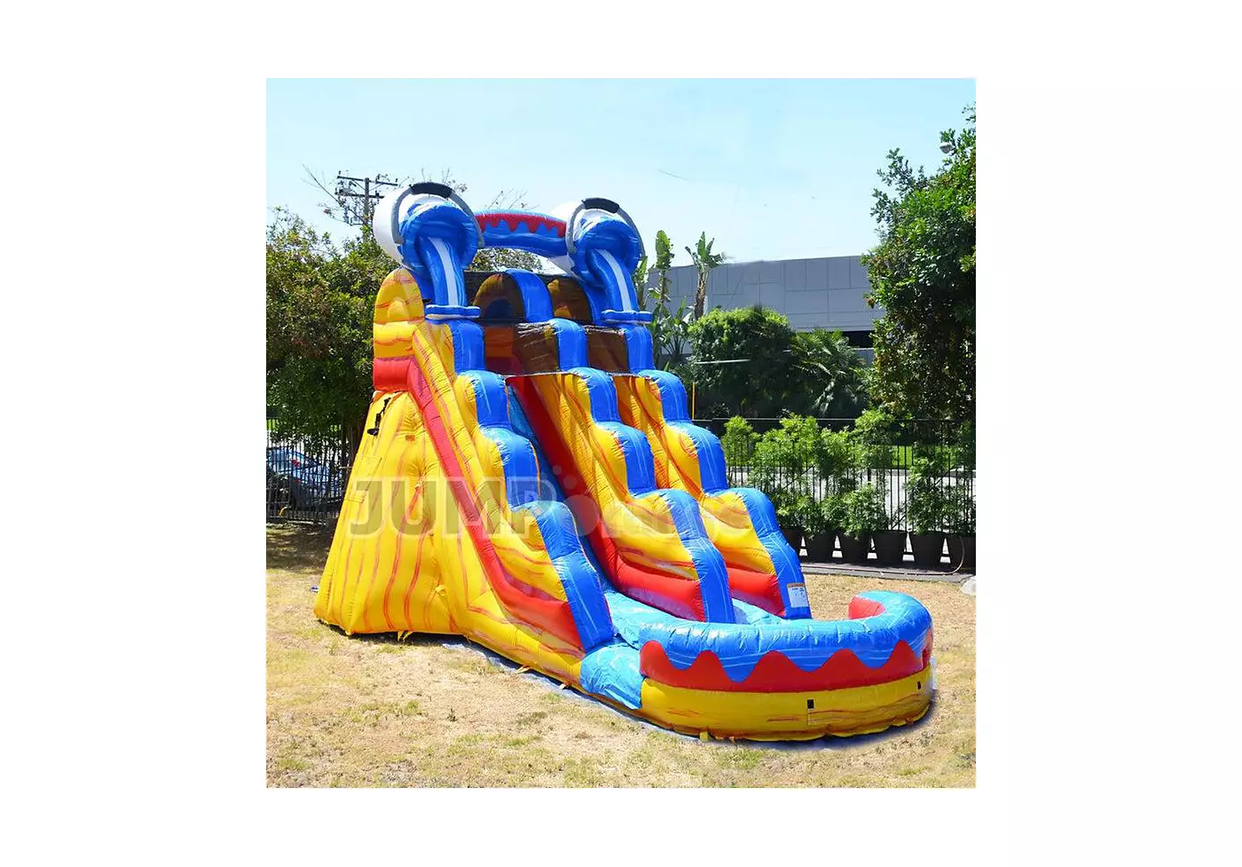 Jumporange Splash Коммерческий надувной водный аттракцион с бассейном-лягушатником для детей и взрослых (с нагнетателем воздуха), для использования на открытом воздухе и в помещении, для влажного и сухого использования, для игр детей