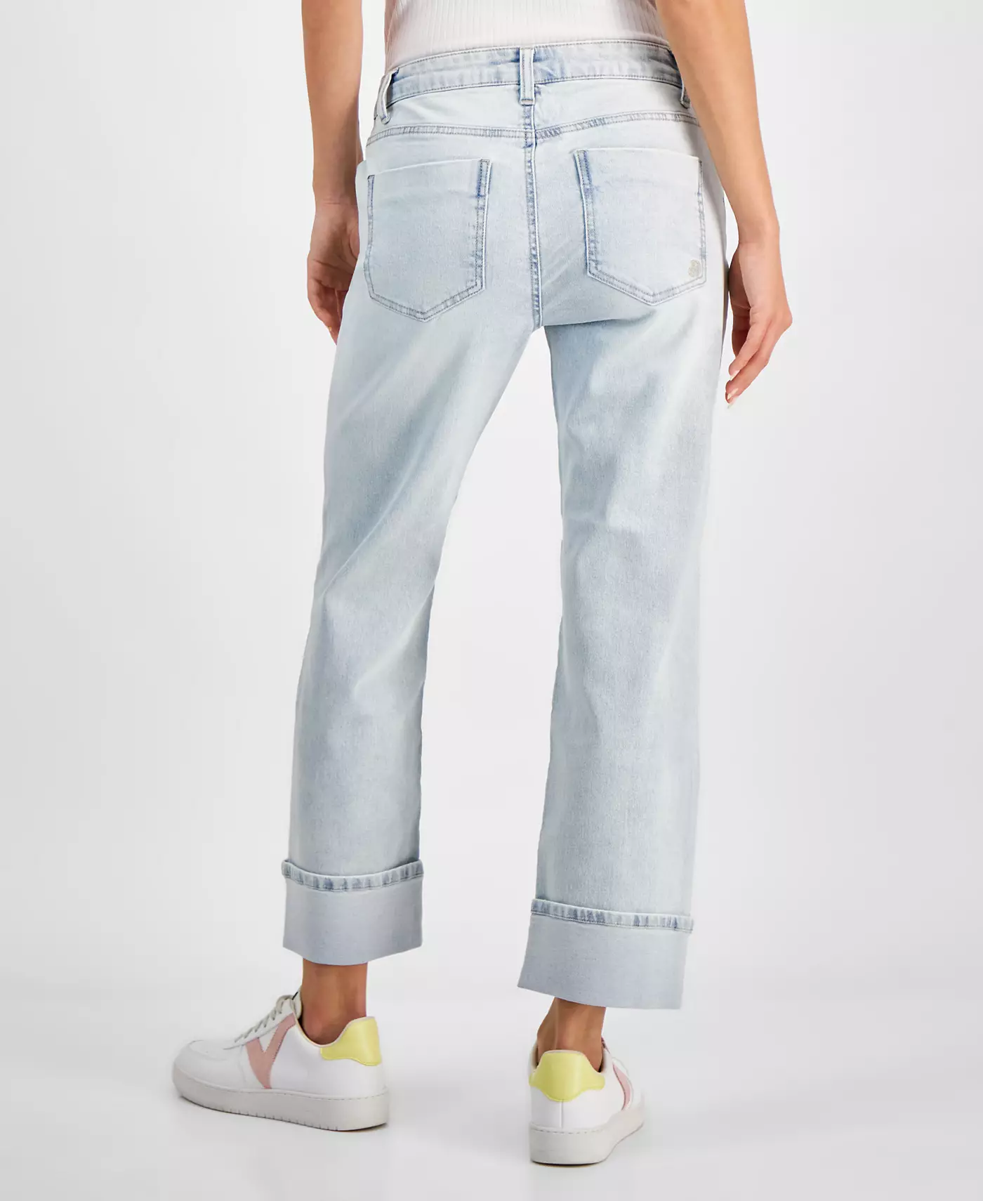 Джинсы-капри Indigo Rein Juniors с выцветшими манжетами и средней посадкой