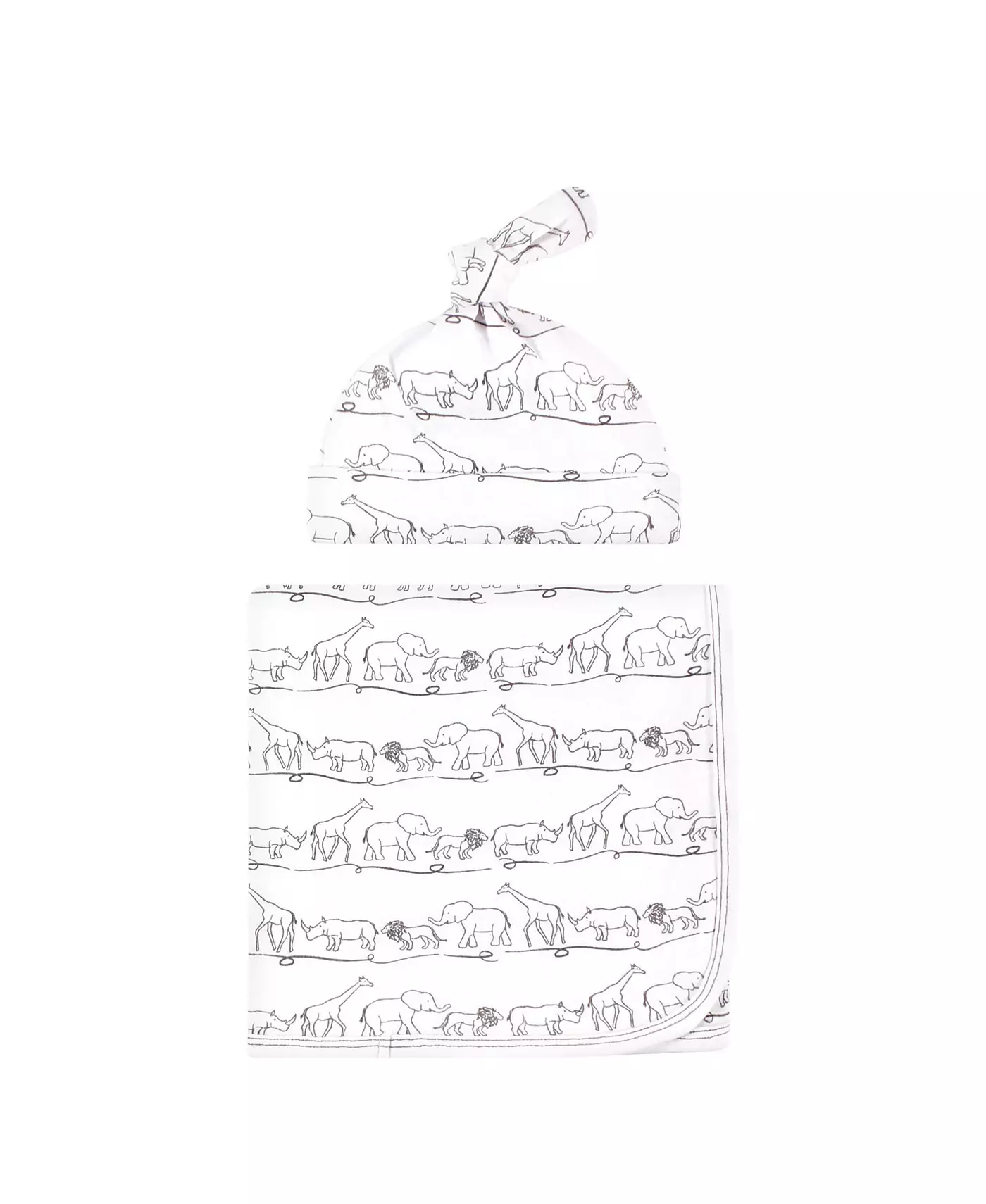 Пеленка и шапочка из органического хлопка унисекс Touched by Nature, сафари, 0-6 месяцев