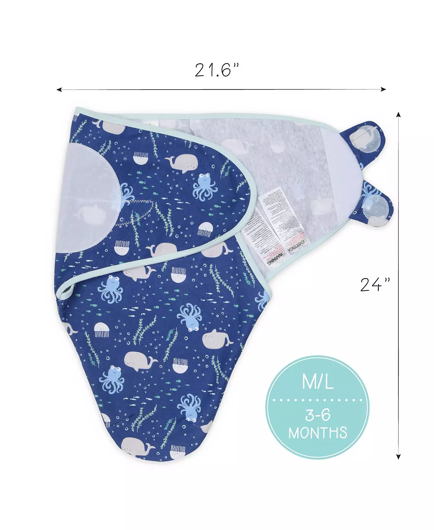 Пеленки для новорожденных Peanutshell для мальчиков и девочек, набор из 3 штук, под морем