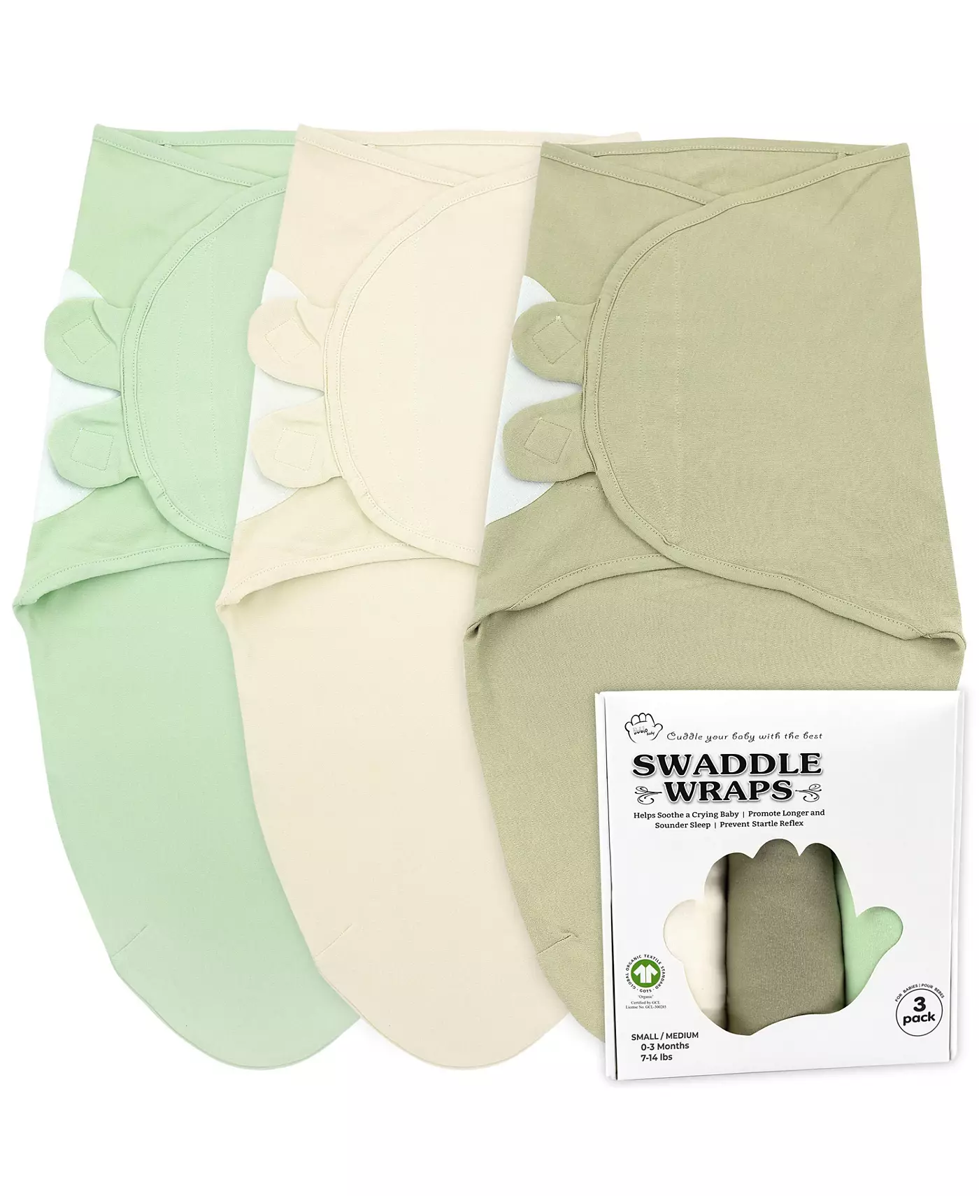 Bublo Baby Baby Girls Baby Swaddle Blanket, 3 шт. Органические детские пеленки для сна, пеленальный мешок для новорожденных