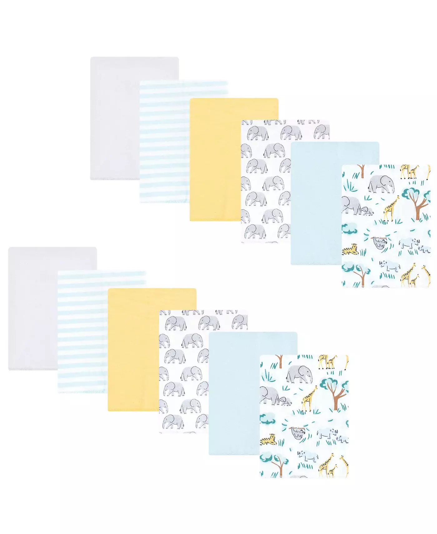 Детские хлопковые фланелевые пеленки Hudson Baby, упаковка из 12 штук, Safari Friends, один размер