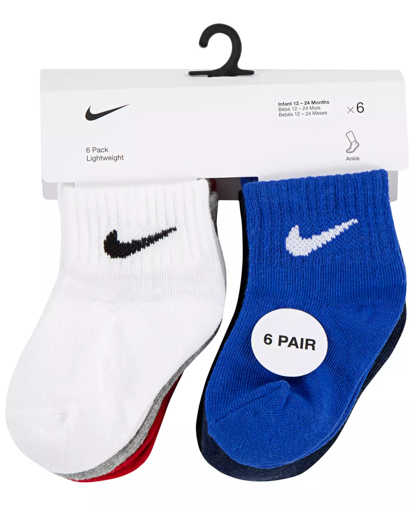 Носки Nike Swoosh для малышей и мальчиков или девочек, упаковка из 6 шт.