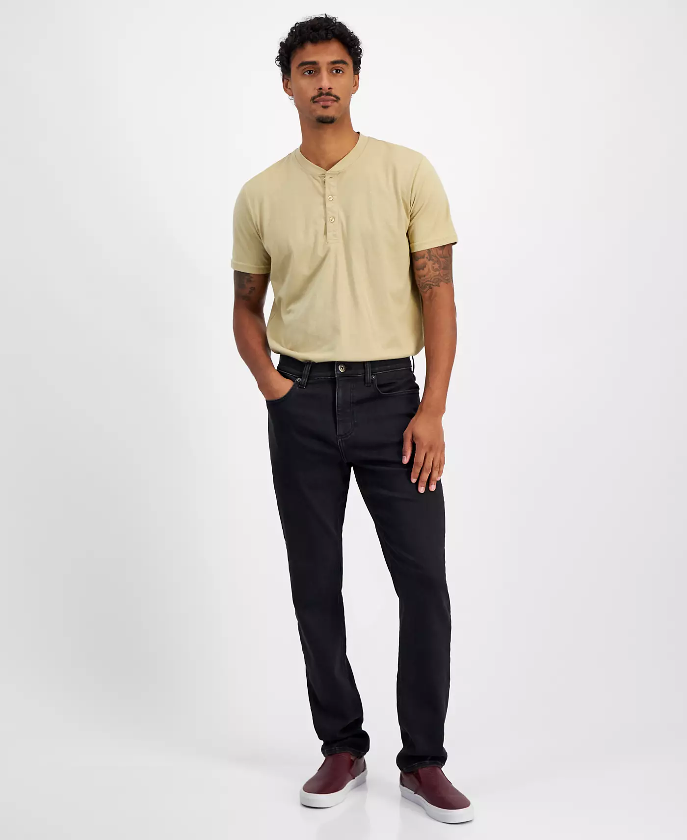 Мужские облегающие джинсы Sun + Stone Glacier Comfort Stretch, созданные для Macy's