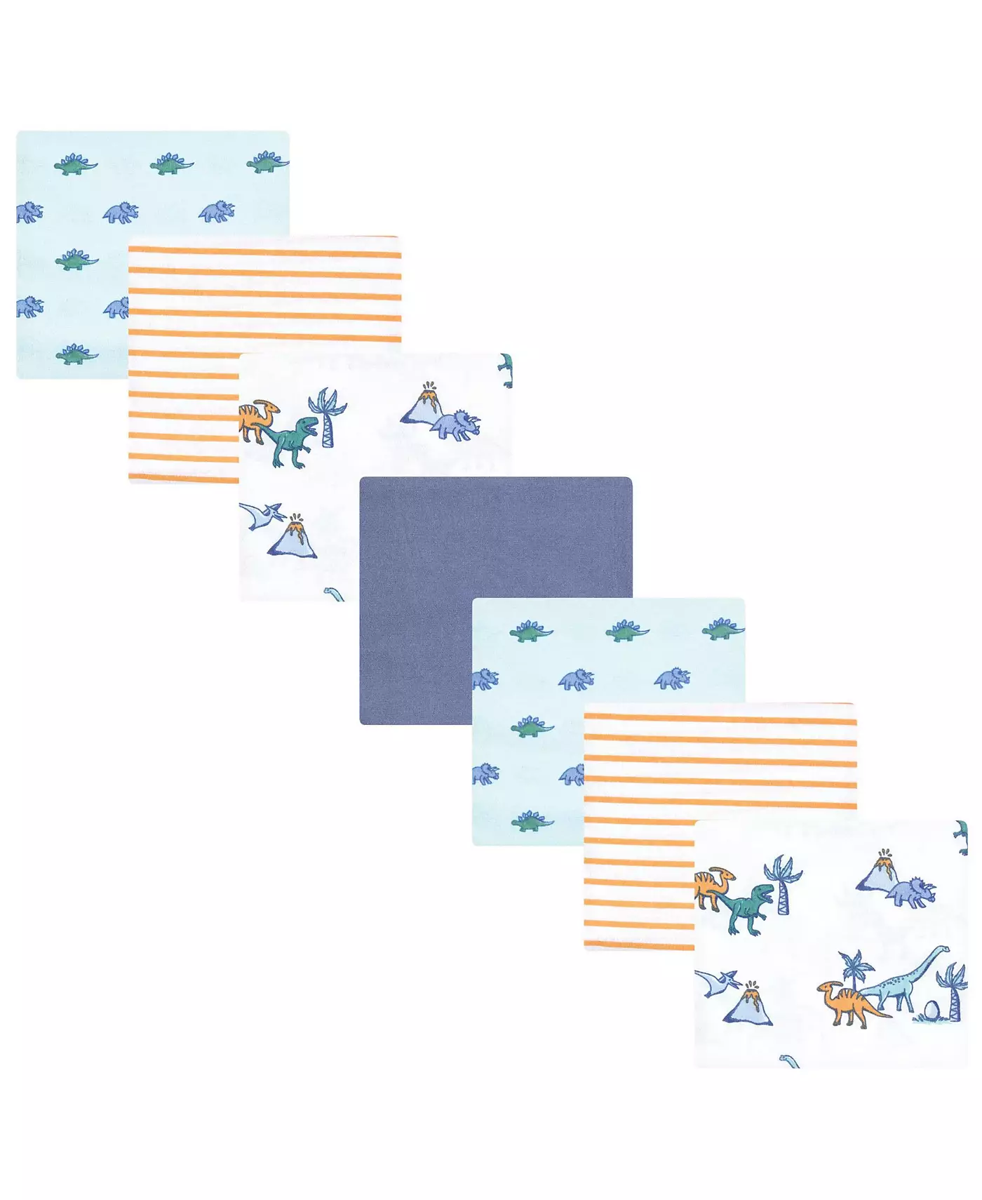 Комплект детских одеял Hudson Baby Cotton Poly Flannel, пастельный цвет Dino, один размер