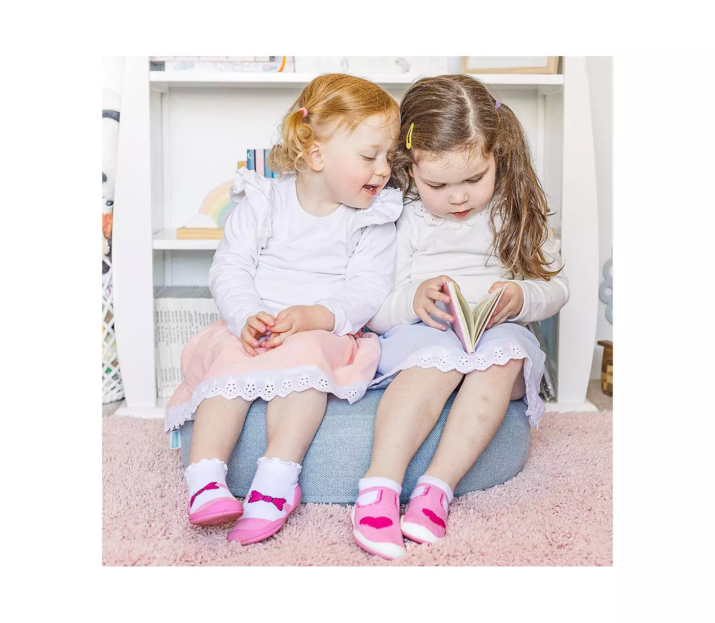 Komuello Младенческая девочка дышащие моющиеся нескользящие носки туфли Мэри Джейн Bow