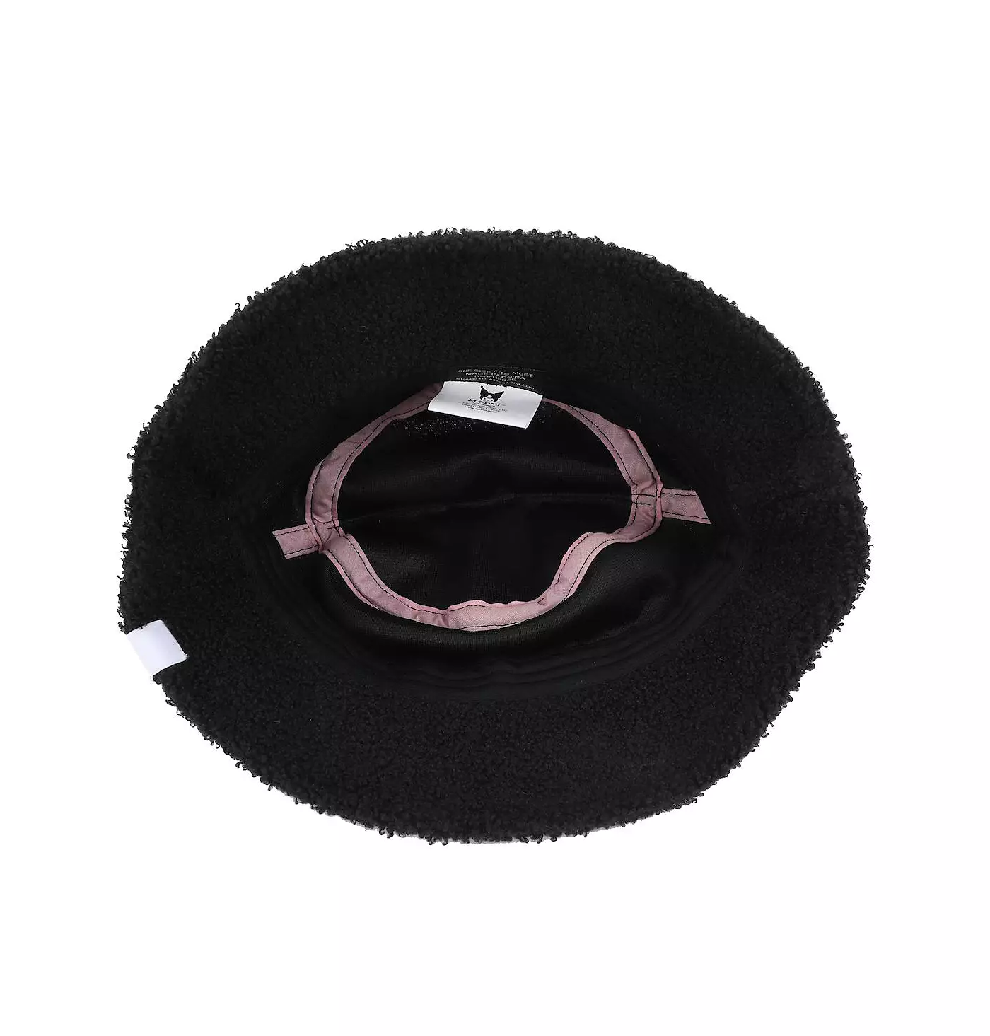 Короткая меховая панама с ушками Sanrio Kuromi и тканой этикеткой