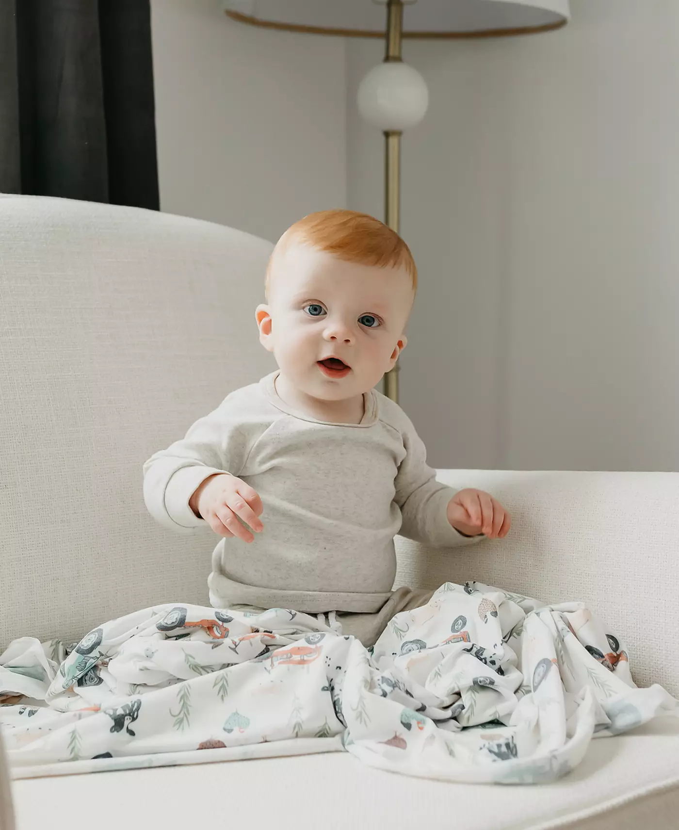 Шапка-узел с принтом «Медный жемчуг» для малышей Jo, вязаное одеяло и платье с узлом