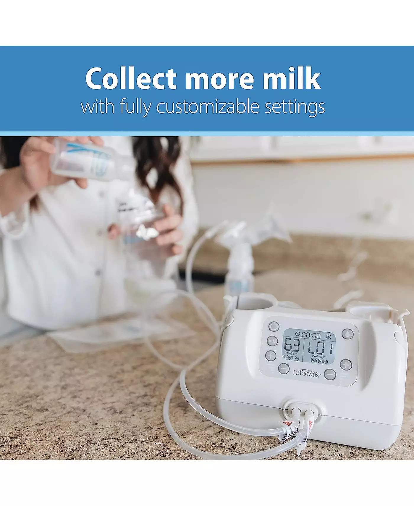 Dr. Browns Baby Двойной электрический молокоотсос Dr. Brown's Custom Flow с детскими бутылочками