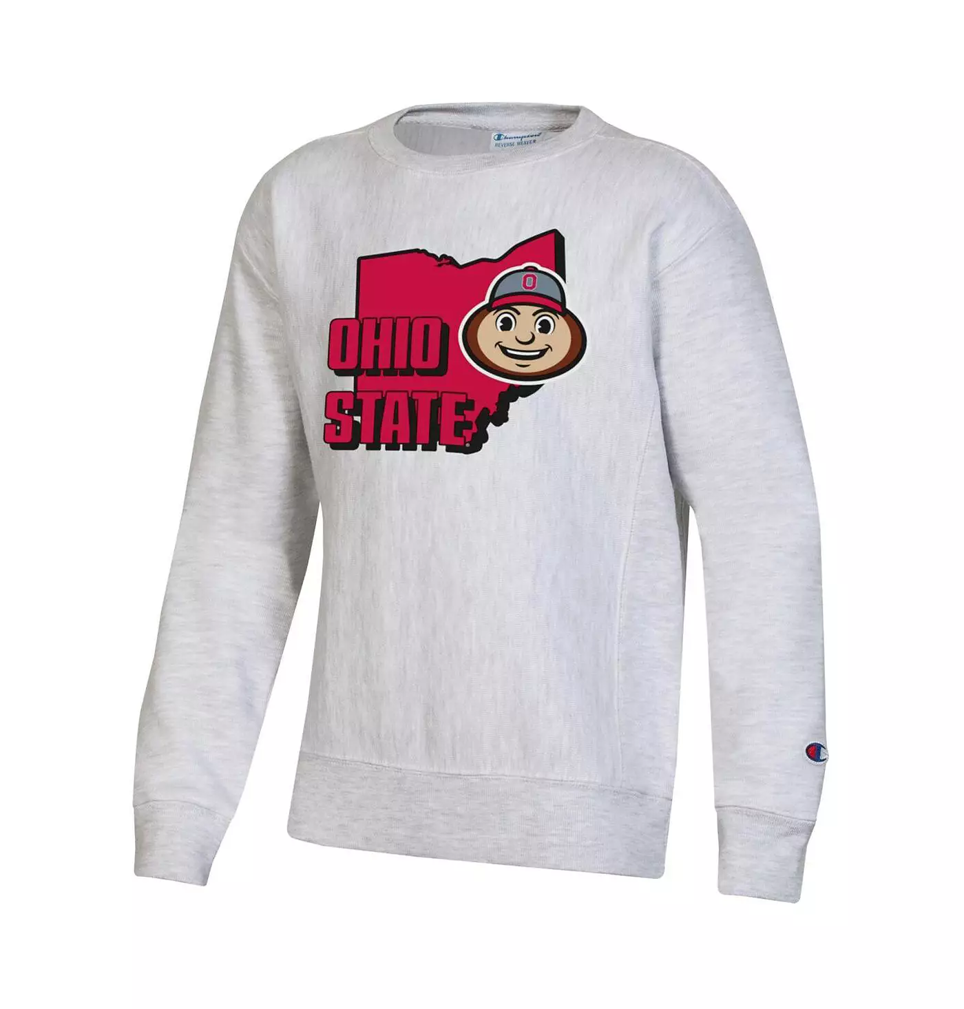 Champion Big Boys Heather Gray Ohio State Buckeyes Толстовка-пуловер с обратным переплетением