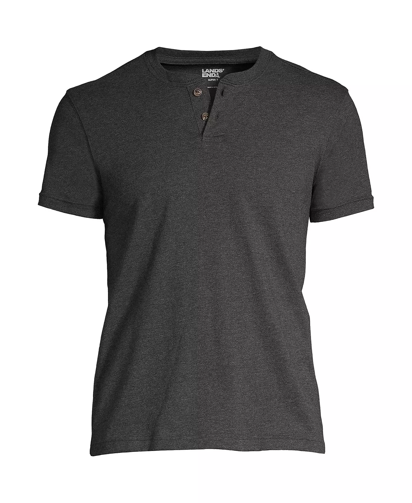 Мужская футболка Lands' End с коротким рукавом Super-T Henley