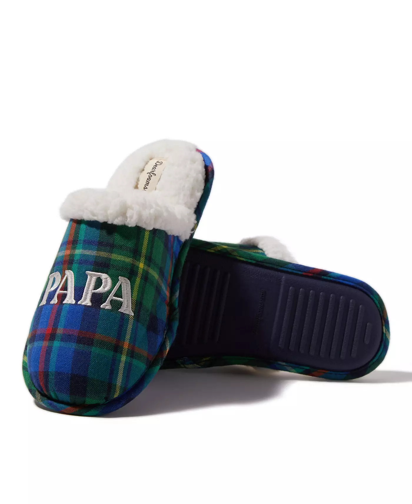Мужские тапочки Dearfoams Papa Bear Plaid Dad Scuff