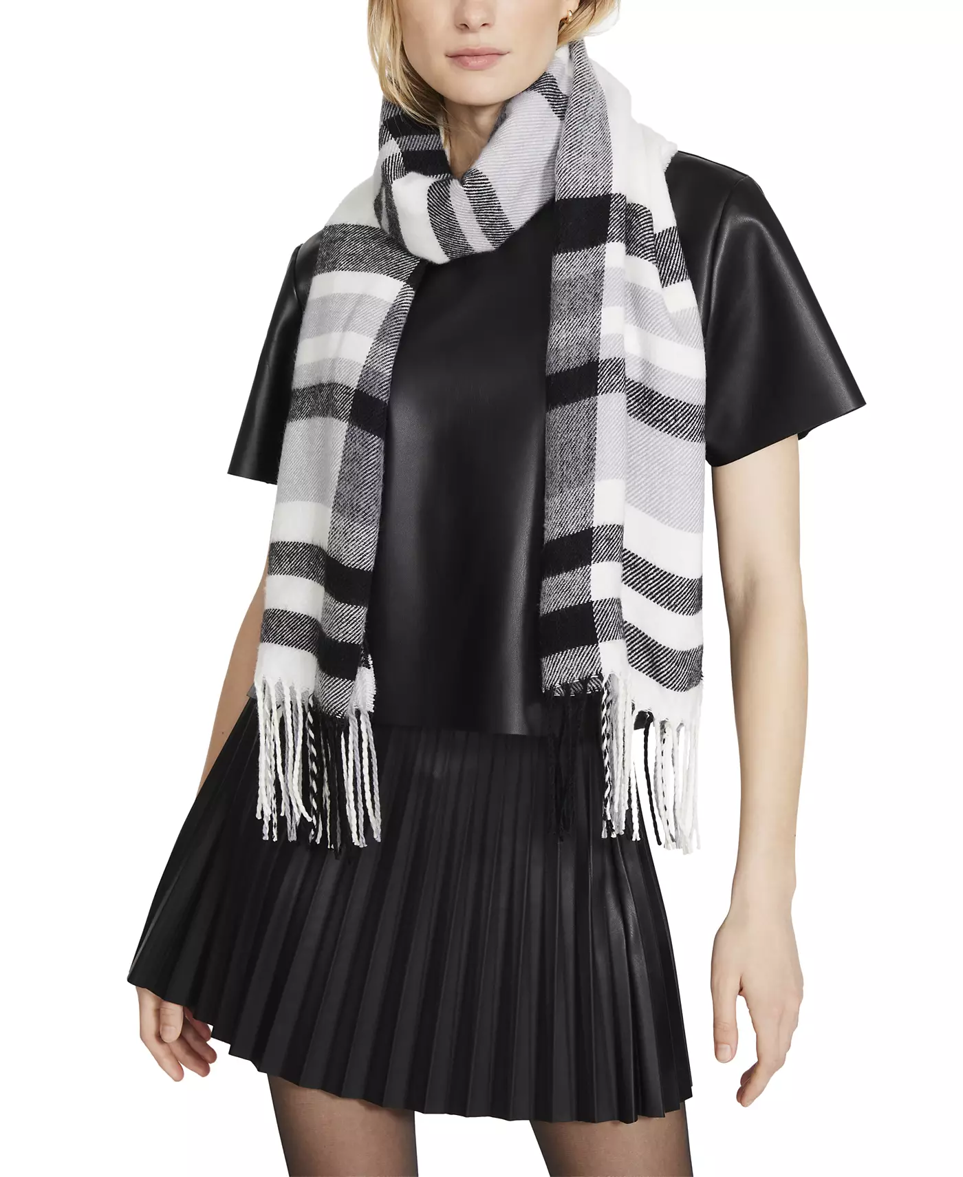 Женский клетчатый шарф Steve Madden Placement