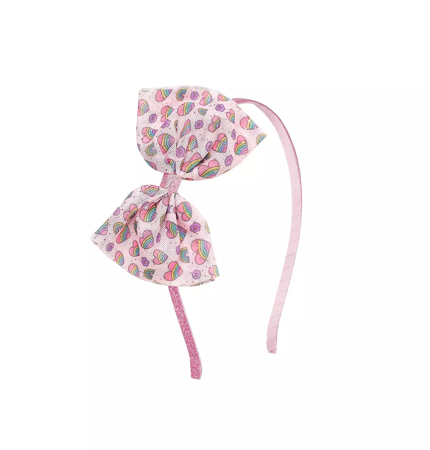 Sweet Wink Girls Радужная повязка на голову с бантом из тюля в форме сердца