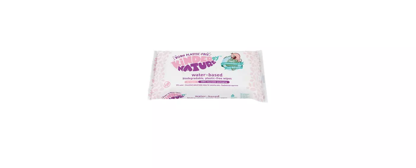 Детские влажные салфетки унисекс на водной основе Kinder by Nature - 672 шт. (12 упаковок по 56 салфеток)