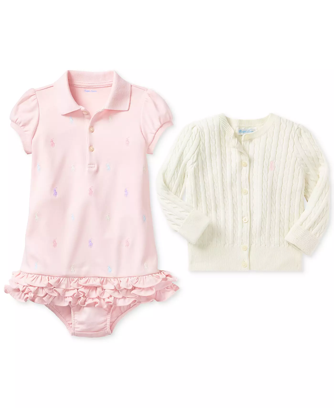 Polo Ralph Lauren Baby Girls Pony Идеальный ансамбль