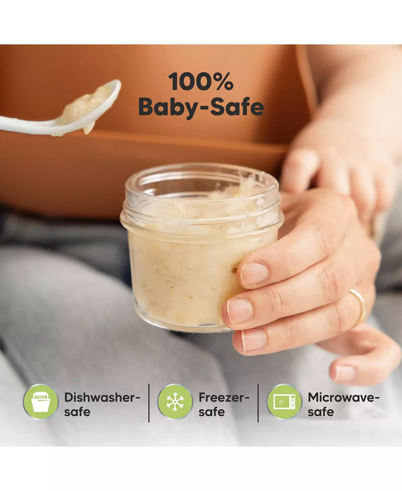 Контейнеры для хранения детского питания KeaBabies 12 шт., 4 унции, герметичные, стеклянные банки для детского питания без содержания бисфенола А для кормления