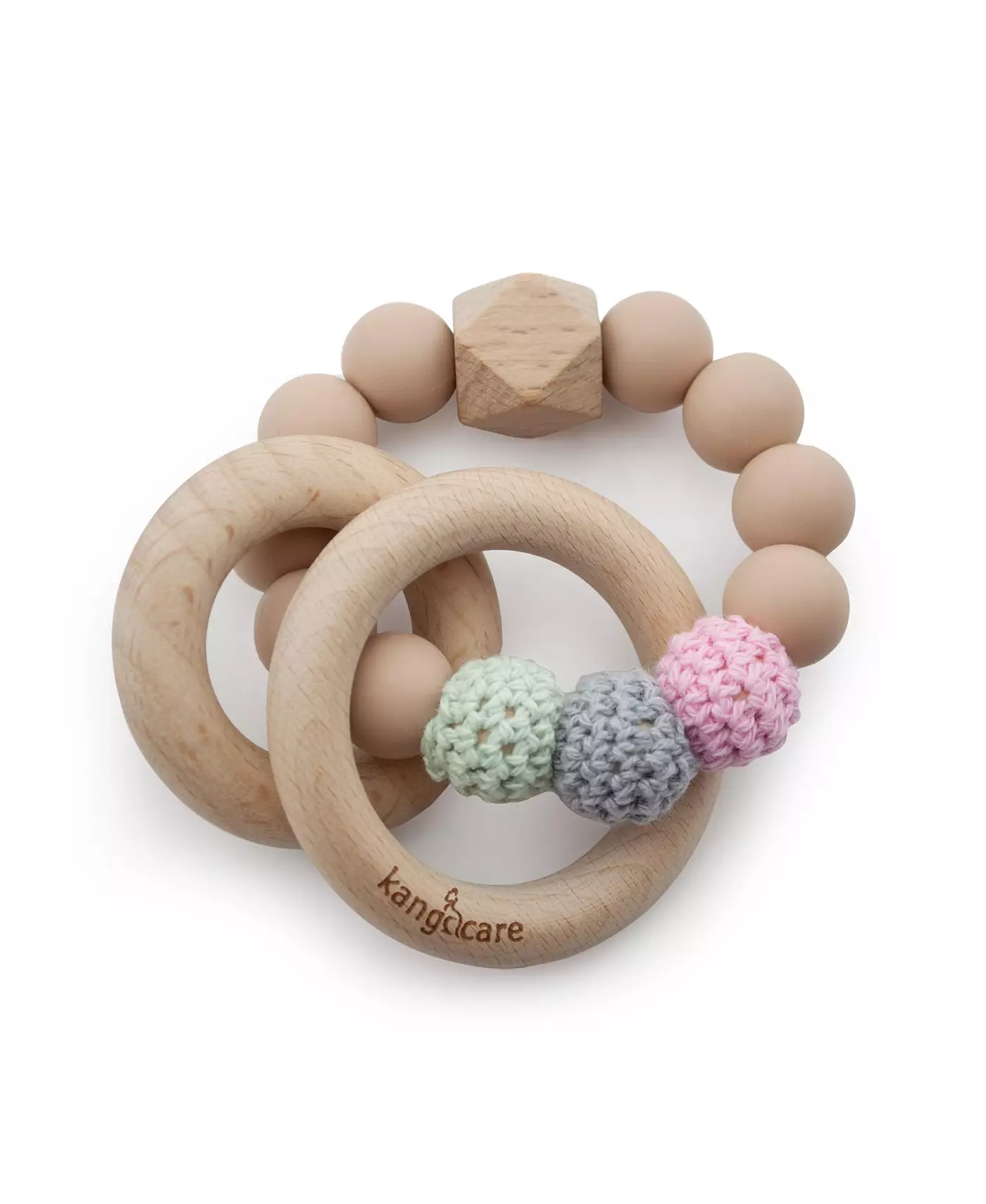 Kanga Care Baby Boys Силиконовые и деревянные прорезыватели для зубов