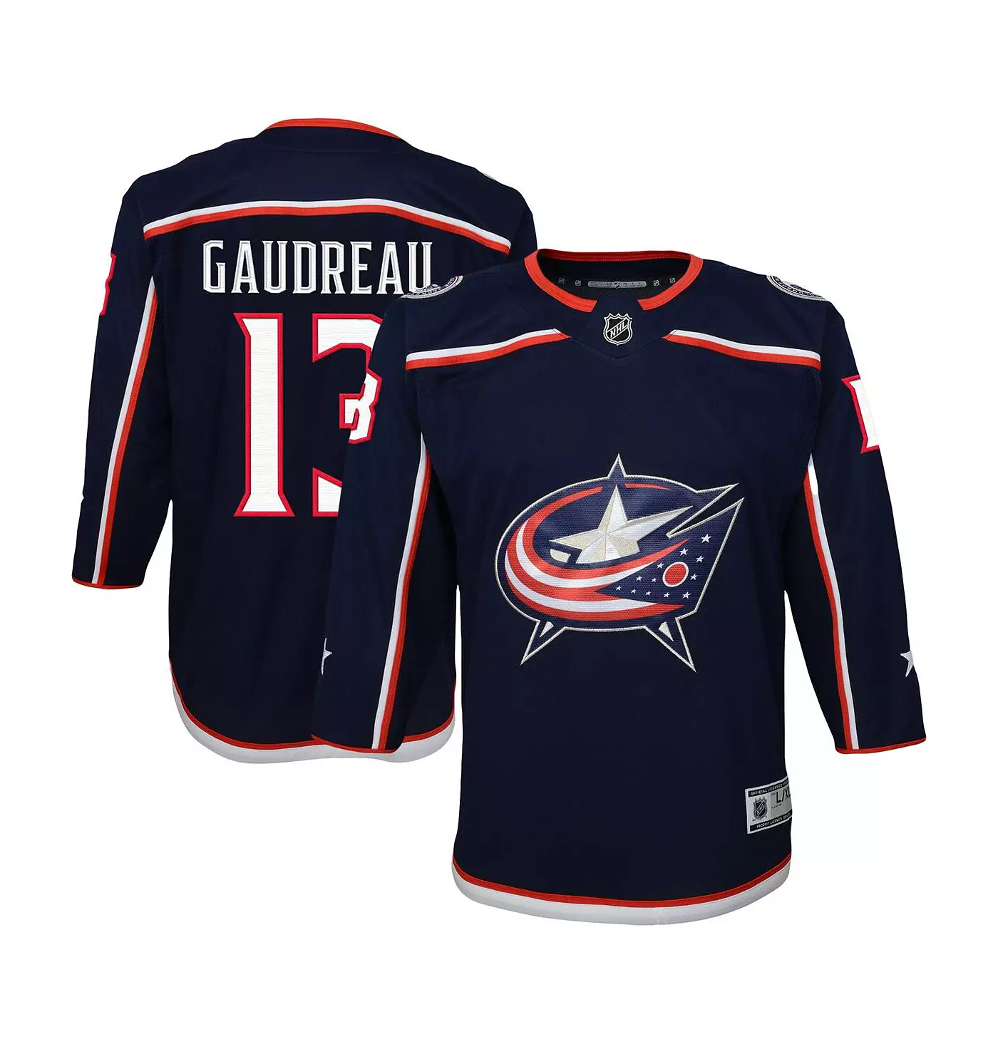 Outerstuff Big Boys and Girls Johnny Gaudreau Navy Columbus Blue Jackets 2022/23 Премьер-игровая майка