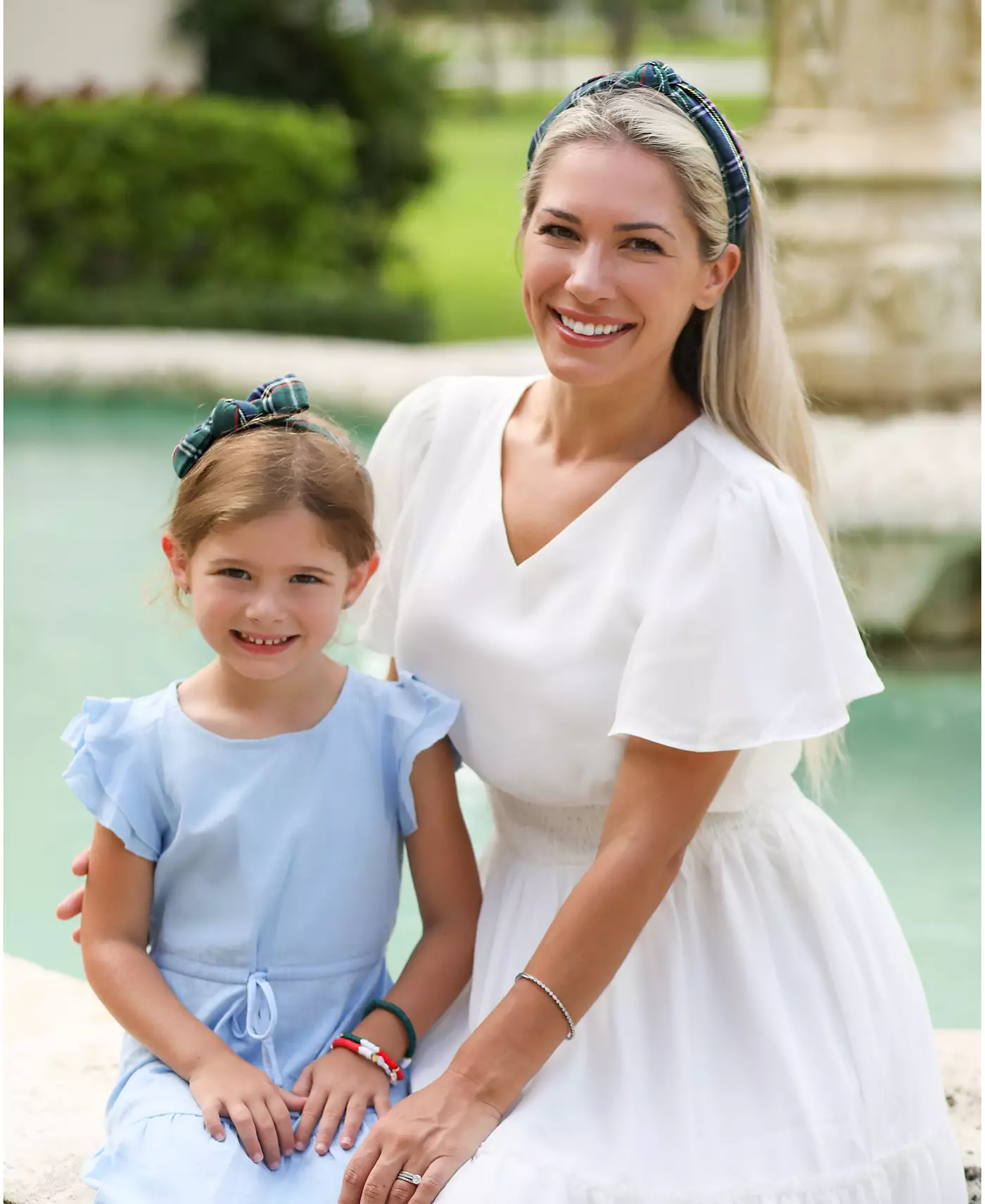 Повязка на голову с узлом в клетку Bits & Bows