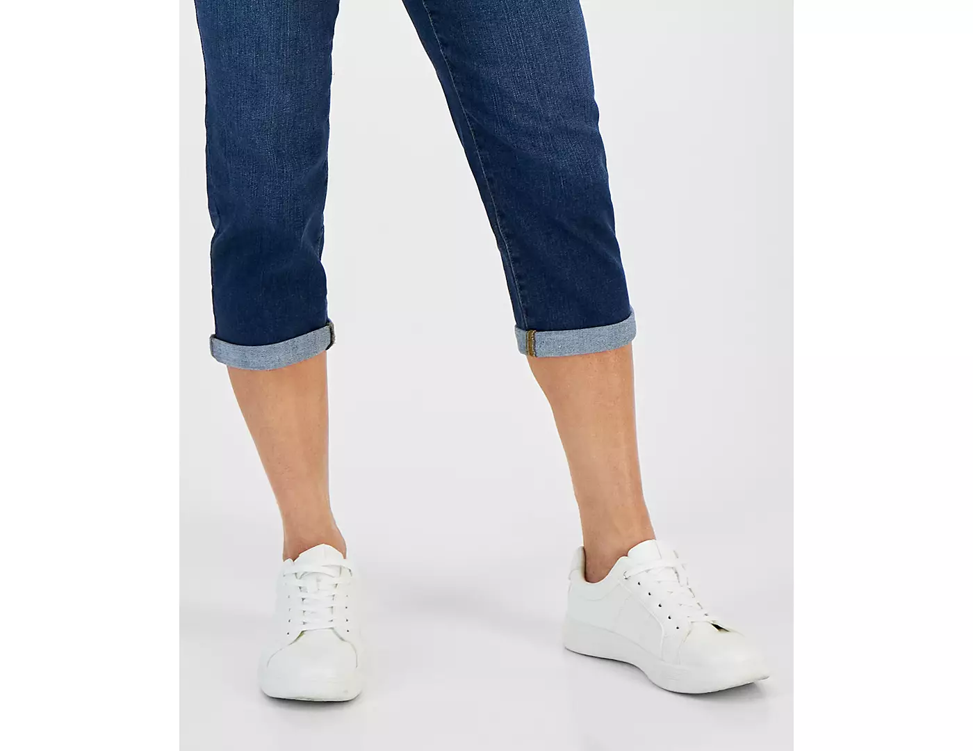 Джинсы-капри Style & Co Petite средней посадки с закругленными краями и отворотами