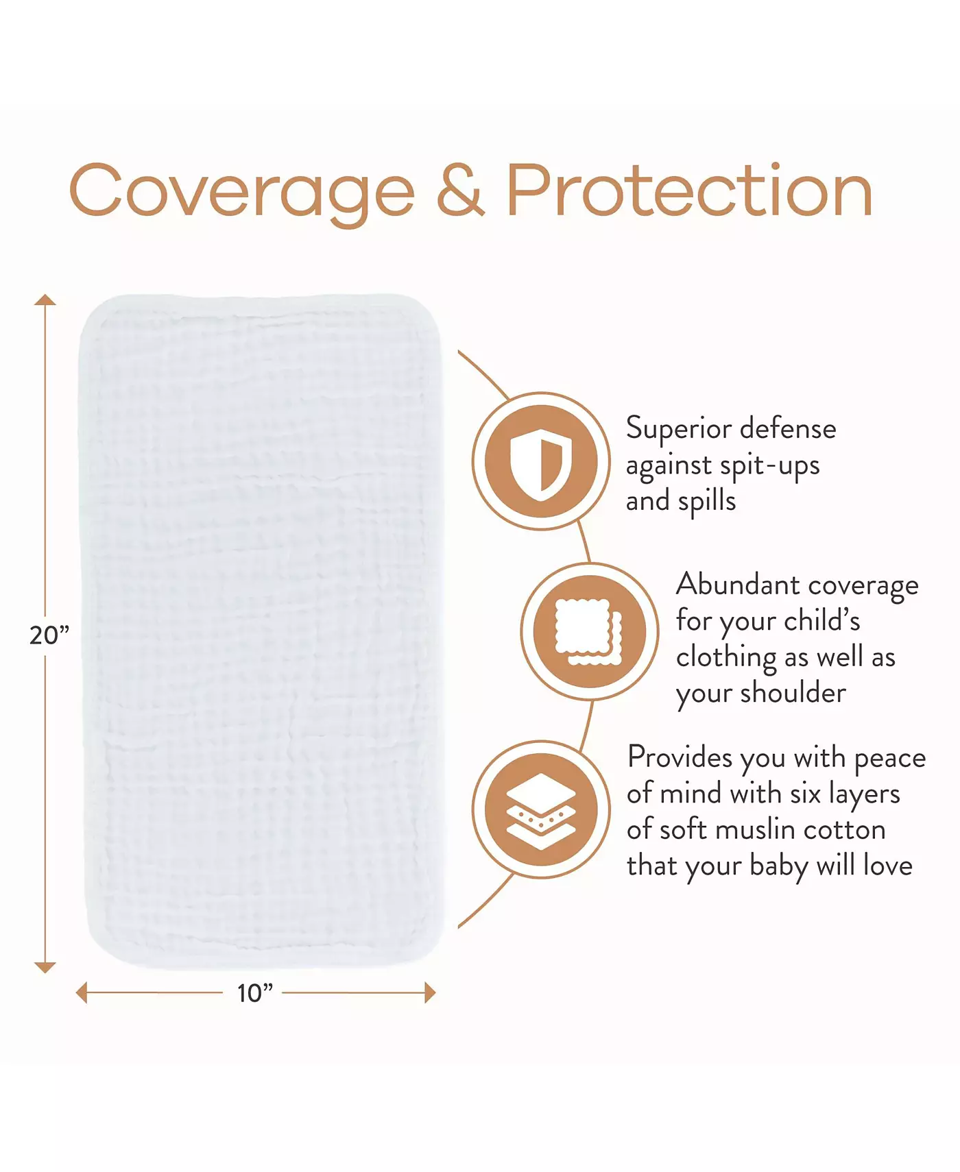 Муслиновые салфетки для срыгивания Comfy Cubs, упаковка из 6 шт.