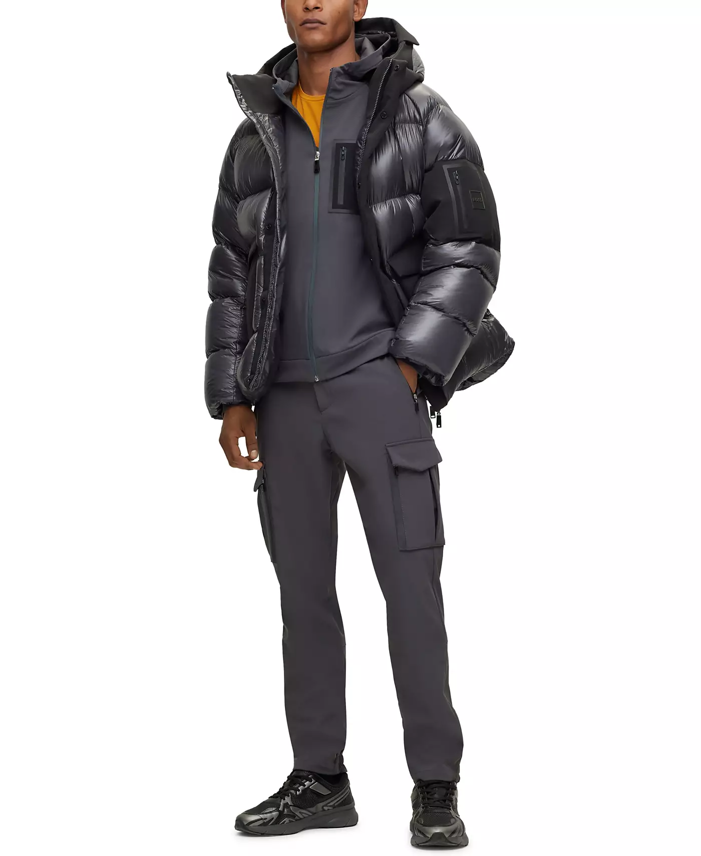 Мужская куртка Hugo Boss свободного кроя с водоотталкивающей пропиткой