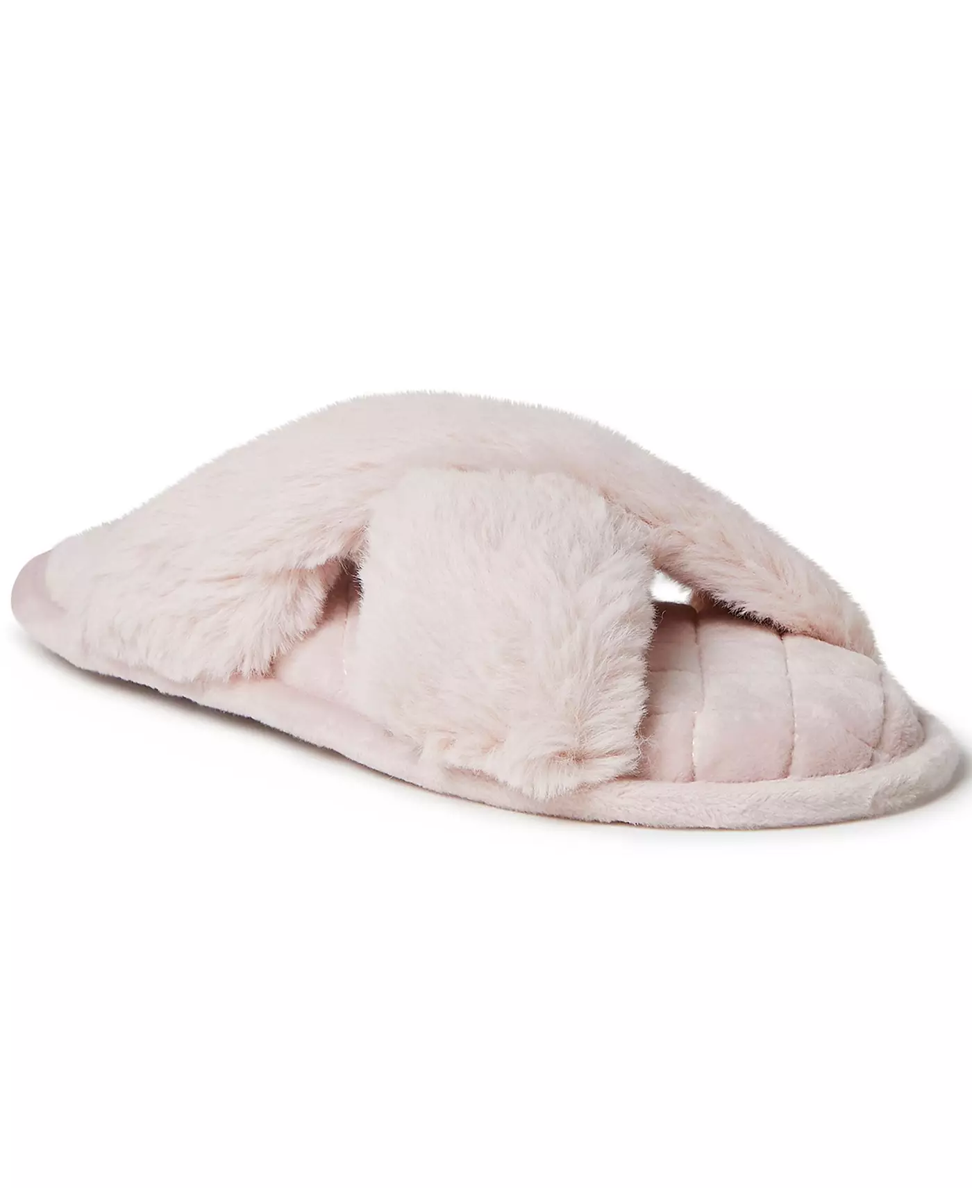 Женские тапочки-слайдеры Jessica Furry Cross Band Dearfoams