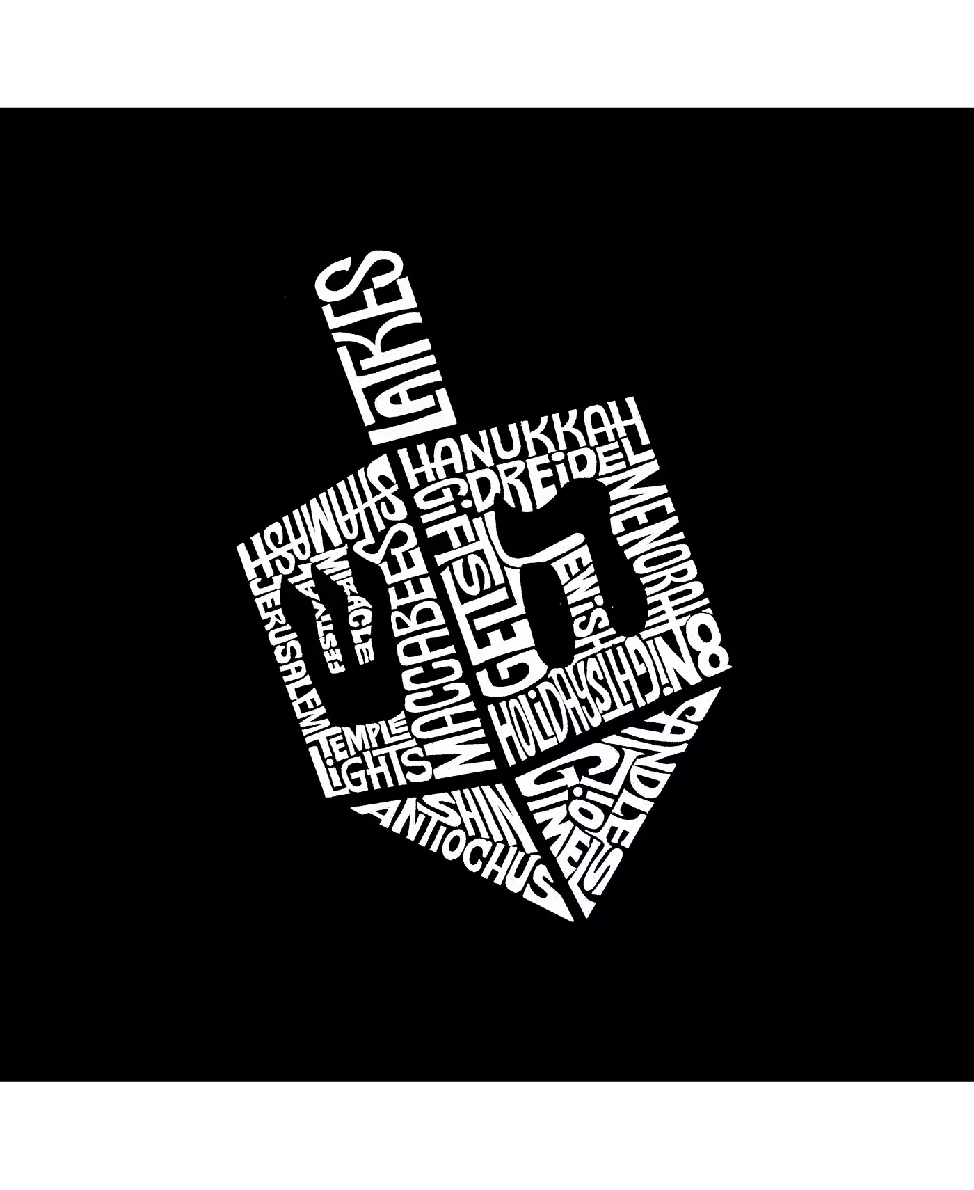 LA Pop Art Hanukkah Dreidel - Маленькая сумка-тоут с надписью Word Art