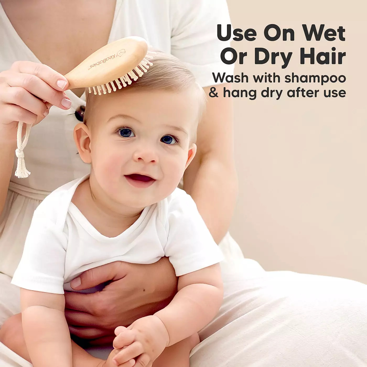 KeaBabies Baby Hair Brush and Comb Set, Овальный деревянный детский набор щеток для новорожденных, младенцев, набор для ухода за малышами