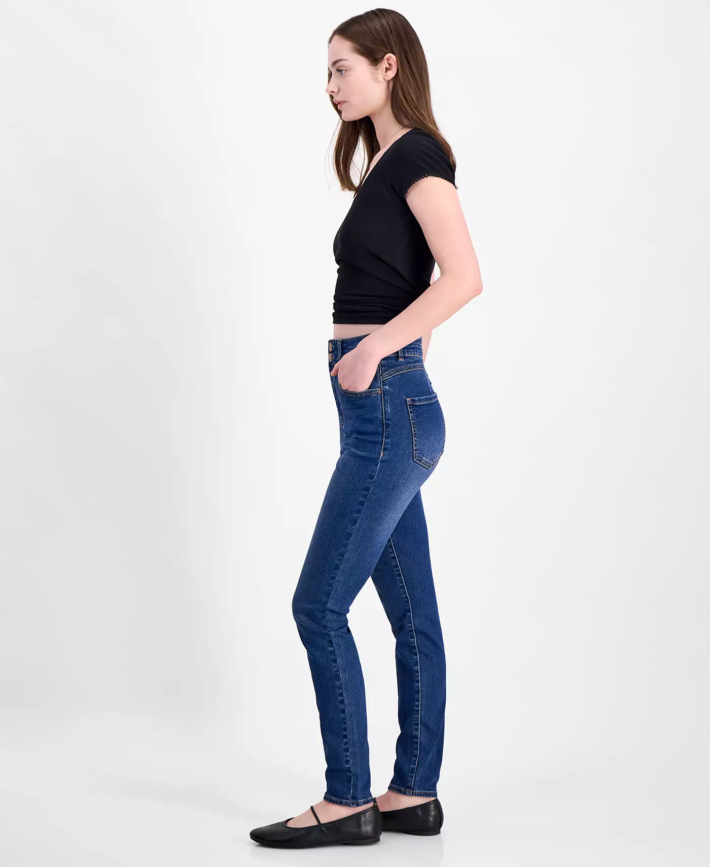 Dollhouse Curvy Узкие джинсы с высокой талией и двумя пуговицами