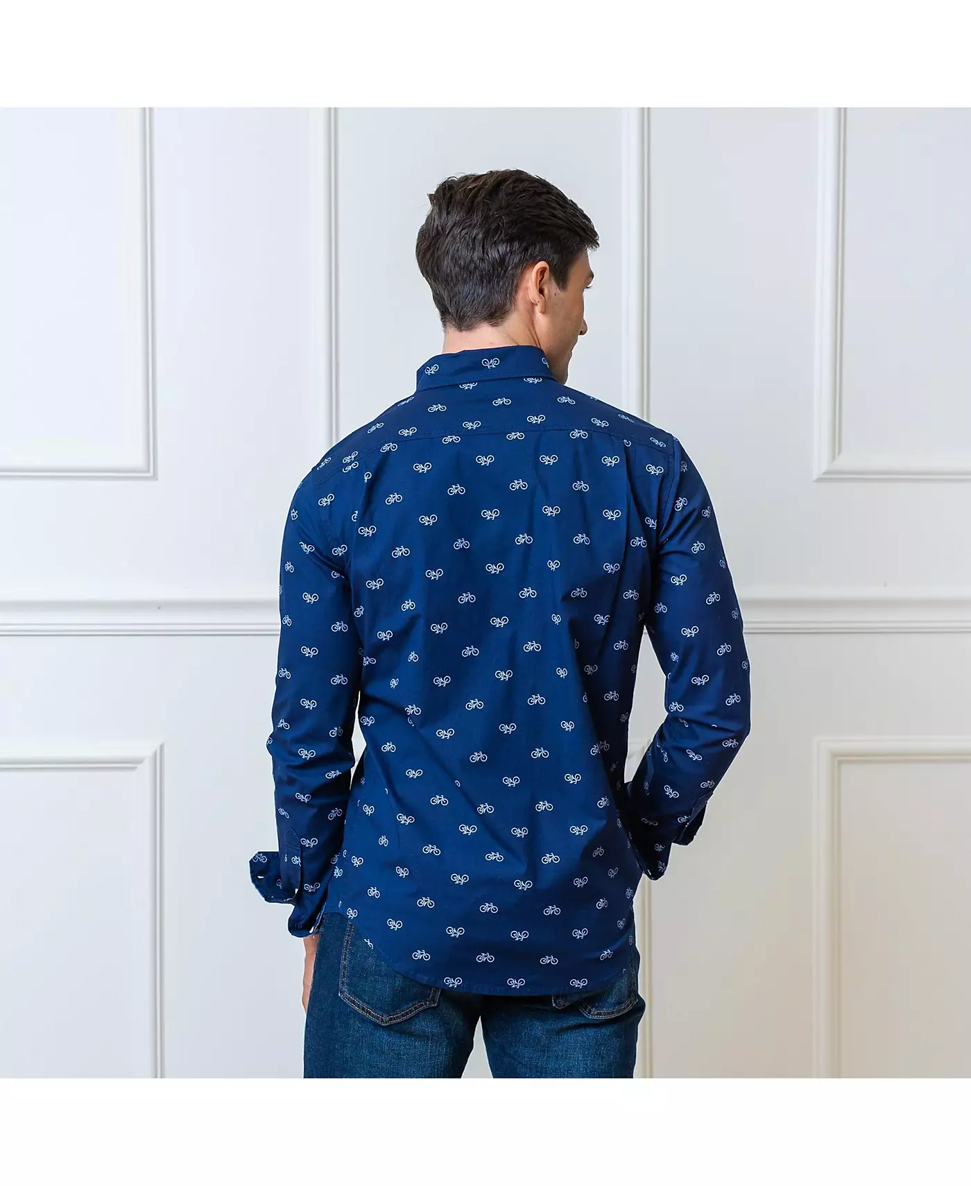 Мужская рубашка Hope & Henry Mens' Organic с длинным рукавом из эластичного поплина на пуговицах