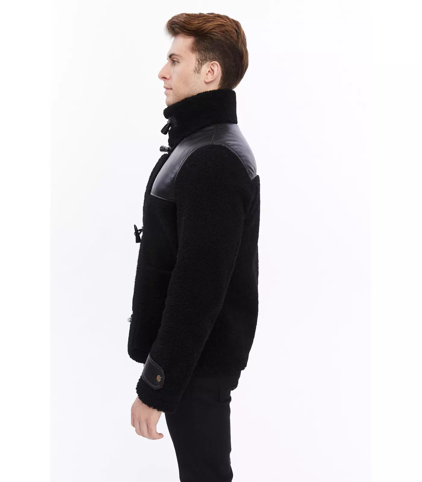Мужская куртка Furniq UK из натуральной кожи, черная