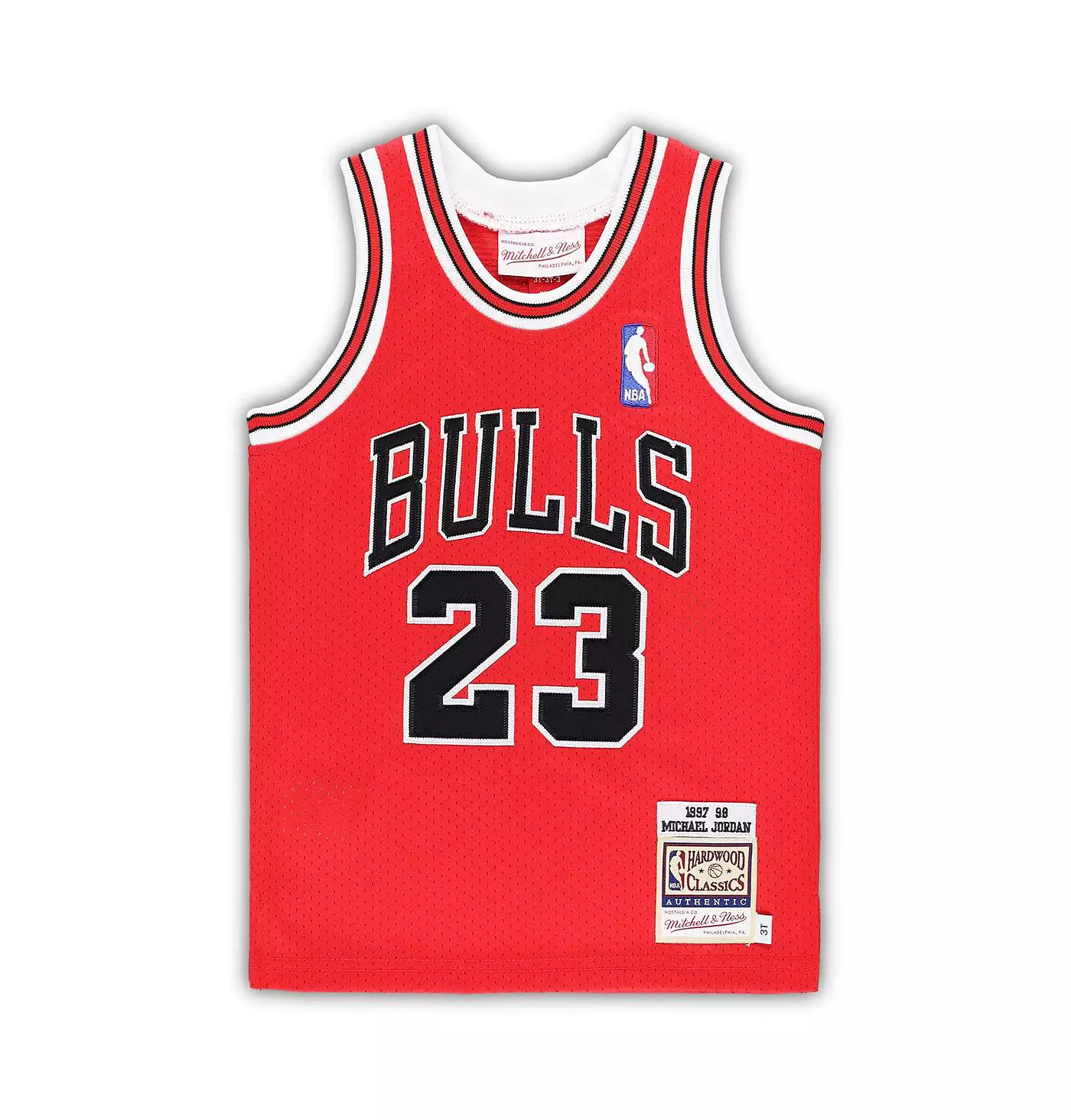 Mitchell & Ness для мальчиков и девочек Майкл Джордан Красный Chicago Bulls 1997/98 Hardwood Classics подлинная майка