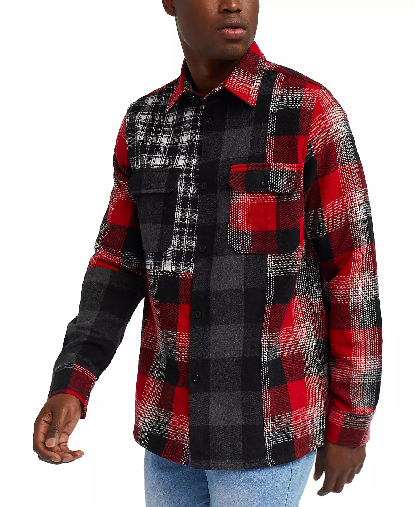 Мужская многопанельная рубашка с длинными рукавами Reason