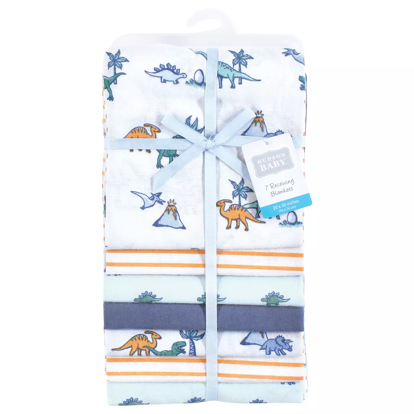 Комплект детских одеял Hudson Baby Cotton Poly Flannel, пастельный цвет Dino, один размер