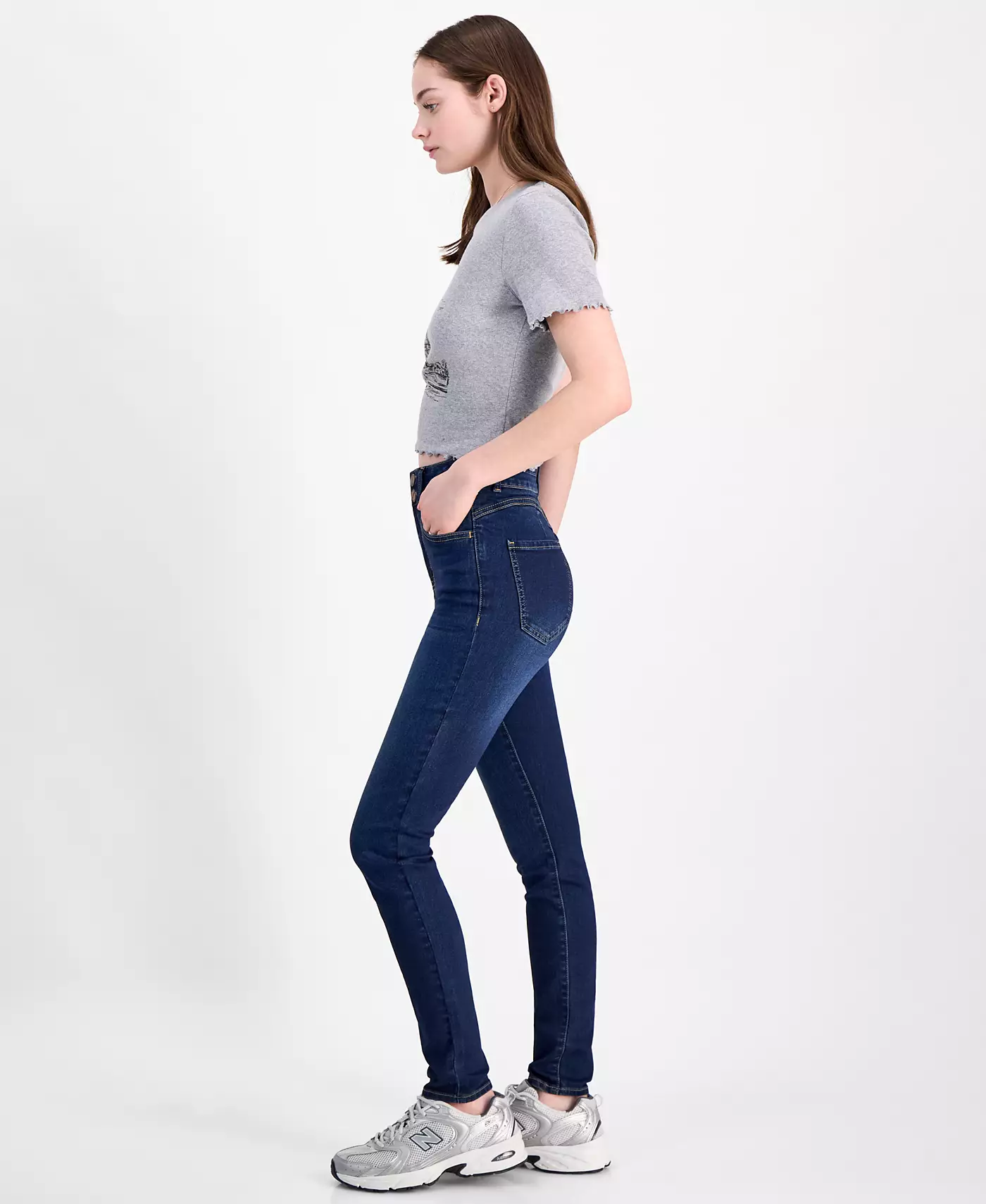 Dollhouse Curvy Узкие джинсы с высокой посадкой и двойной застежкой на пуговицы