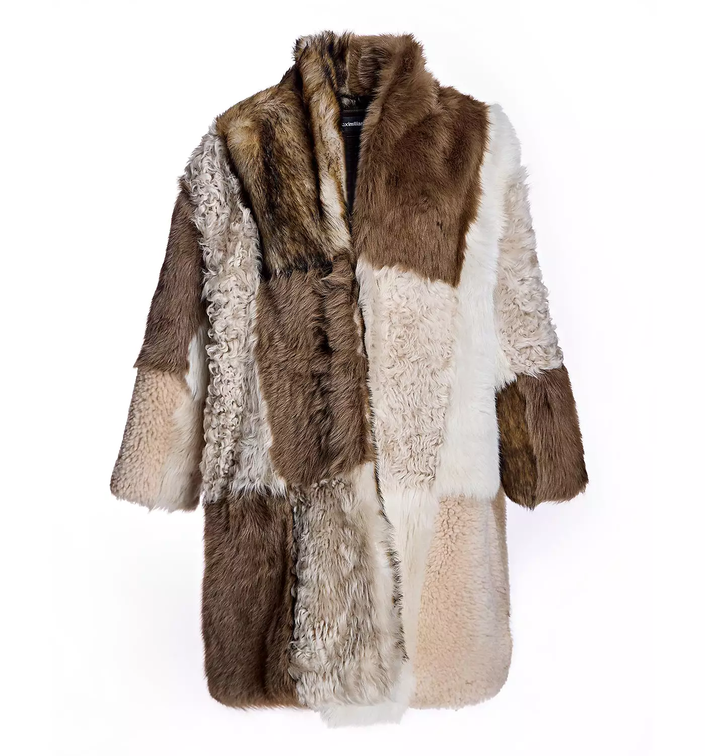Женское пальто из овчины в стиле пэчворк Julia & Stella By Maximilian