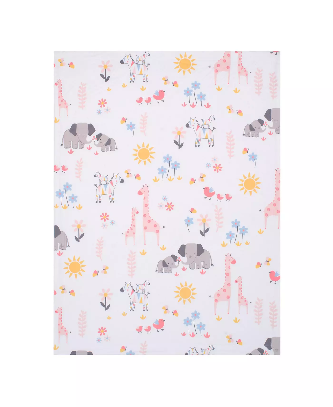 Мягкое детское одеяло Lambs & Ivy Jazzy Jungle White Fleece Safari Animals