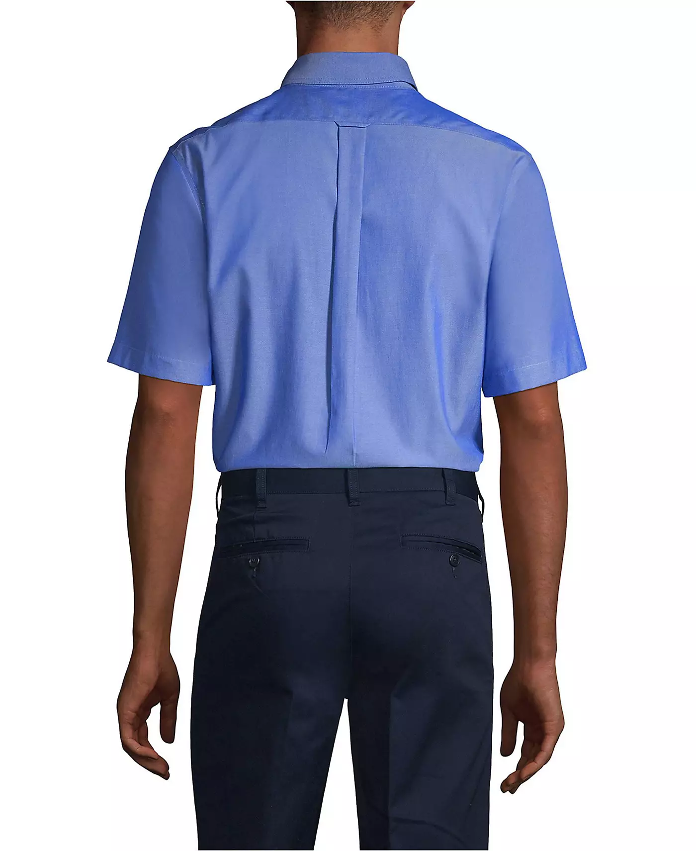 Мужская рубашка Lands' End с коротким рукавом No Iron Pinpoint