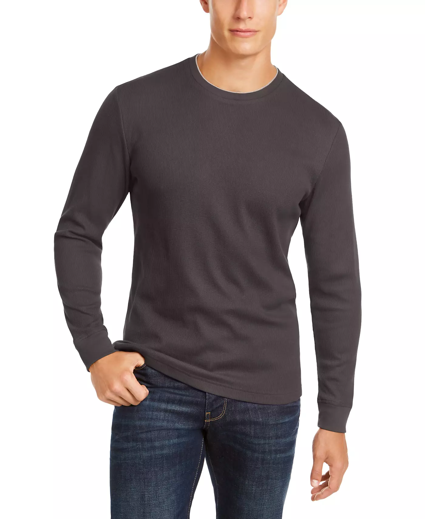 Мужская рубашка Club Room Thermal Crewneck, созданная для Macy's