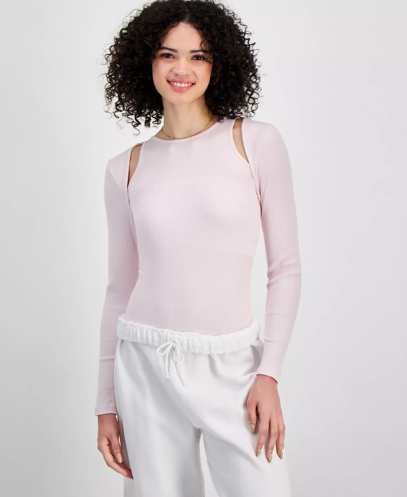 Боди Madden Girl Juniors с вырезом и длинными рукавами