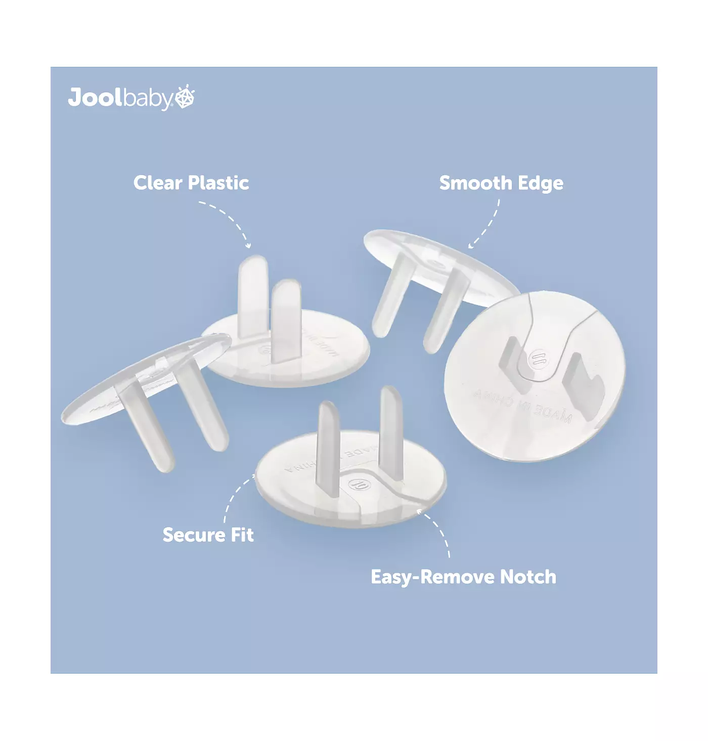 Крышки для розеток Jool Baby Toddler Jool (32 шт. в упаковке) Безопасность - Легкое снятие взрослыми, Защитные заглушки для электрических розеток - Прозрачный дизайн